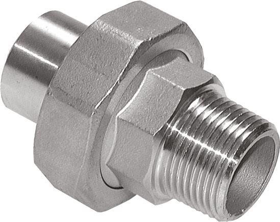 Exemplary representation: Screw connection with weld-on end and male thread, conical sealing, 1.4408