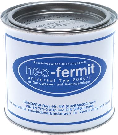 Exemplary representation: Sealing paste for hemp or flax sealing, neo-fermit, 800g tin