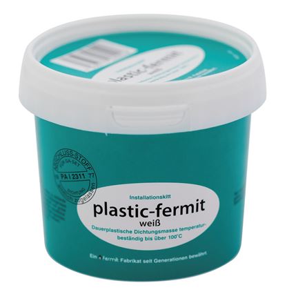 Exemplary representation: Sealing paste for hemp or flax sealing, plastic-fermit, 1kg tin