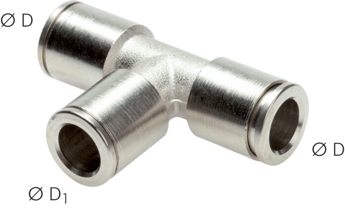 Exemplary representation: T-connector, nickel-plated brass