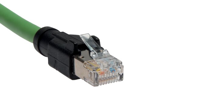 Exemplary representation: CAT.5 network cable, cable end 2: RJ45 plug (straight)