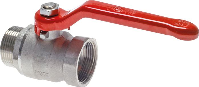 Exemplary representation: Screw-in ball valve, 2-part, full bore, short design, standard