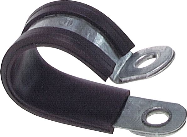 Exemplary representation: Rubber-profiled pipe clamp