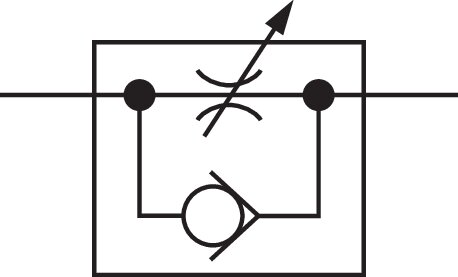Schematic symbol: Flow control silencer